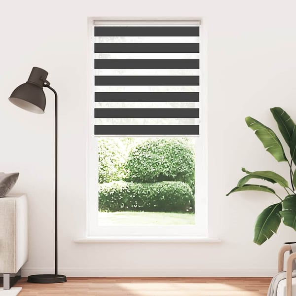 vidaXL zebragardin sort 115x200 cm stofbredde 110,9 cm polyester