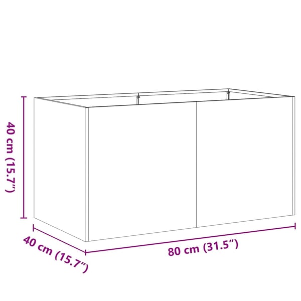 vidaXL plantekasse antracitgrå 80x40x40 cm koldvalset stål