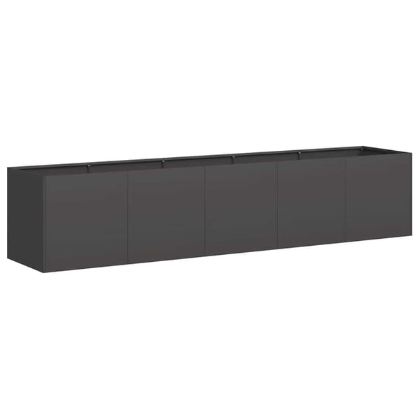 vidaXL Istutuslaatikko musta 200x40x40 cm kylmävalssattu teräs