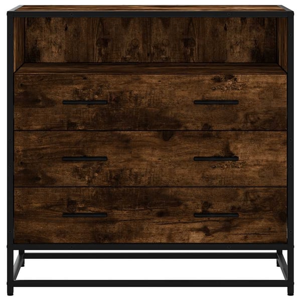 vidaXL Kommode røkt eik 70x41x70 cm konstruert tre