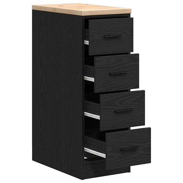 vidaXL Garasje Oppbevaringsskap Sort 30x51x85 cm Heltre Furu