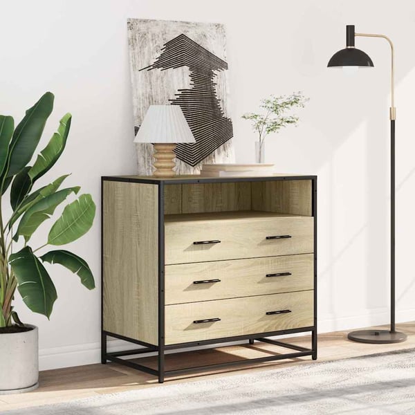 vidaXL Kommode sonoma eik 70x41x70 cm konstruert tre