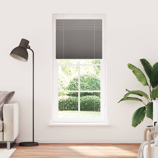 vidaXL plisségardin antrasitt 95x200 cm Stoff Bredde 94,4 cm Polyester