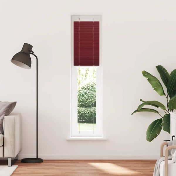 vidaXL Plisségardin Bordeauxrød 45x200 cm Stofbredde 44,4 cm Polyester