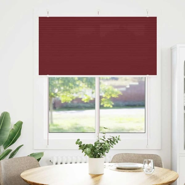 vidaXL Plisségardin Bordeaux Rød 120x150 cm Stoffbredde 119,4 cm