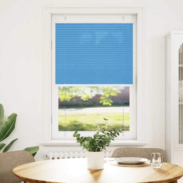 vidaXL Plisségardin Blå 75x100 cm Stofbredde 74,4 cm Polyester