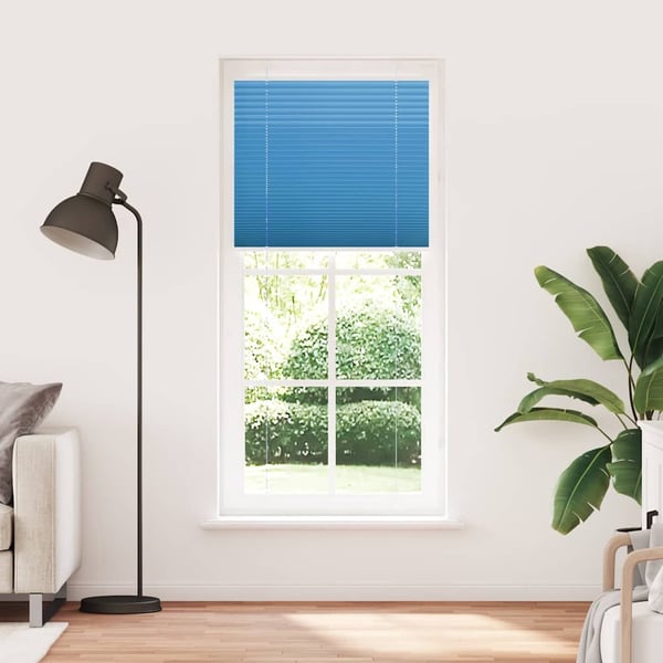 vidaXL Plisségardin Blå 100x200 cm Stoff Bredde 99,4 cm Polyester