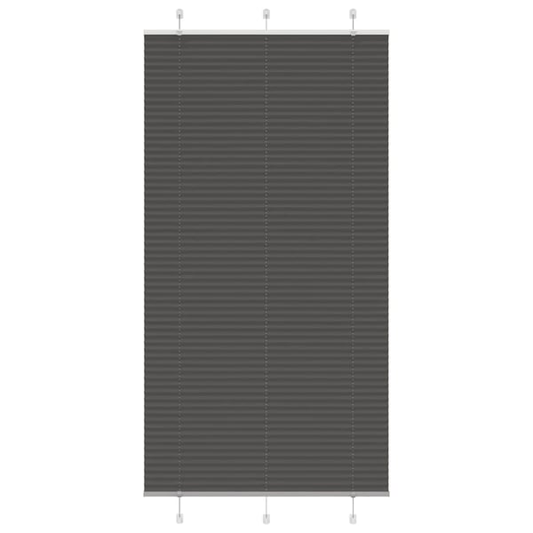 vidaXL plisségardin sort 110x200 cm Stoff Bredde 109,4 cm Polyester