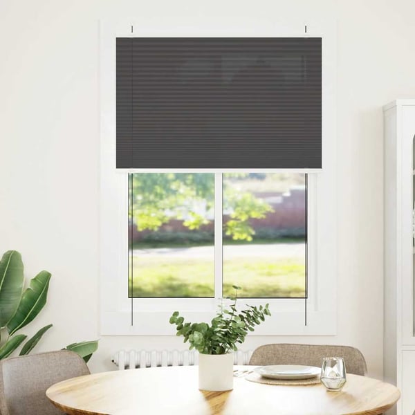 vidaXL plisségardin sort 100x100 cm Stoff Bredde 99,4 cm Polyester