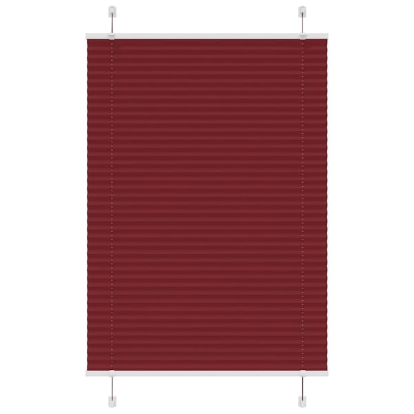 vidaXL Plisségardin Bordeaux Rød 90x100 cm Stoff Bredde 89,4 cm