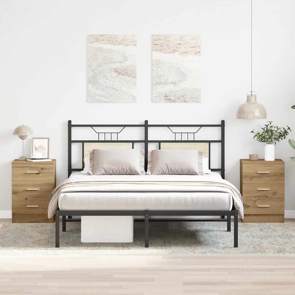 vidaXL Nattbord 2 stk artisan eik 38x35x55 cm konstruert tre