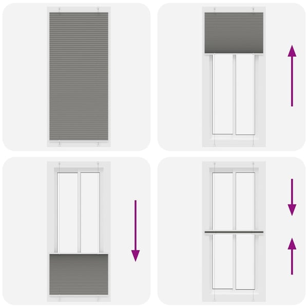 vidaXL plisségardin antrasitt 100x200 cm Stoff Bredde 99,4cm Polyester