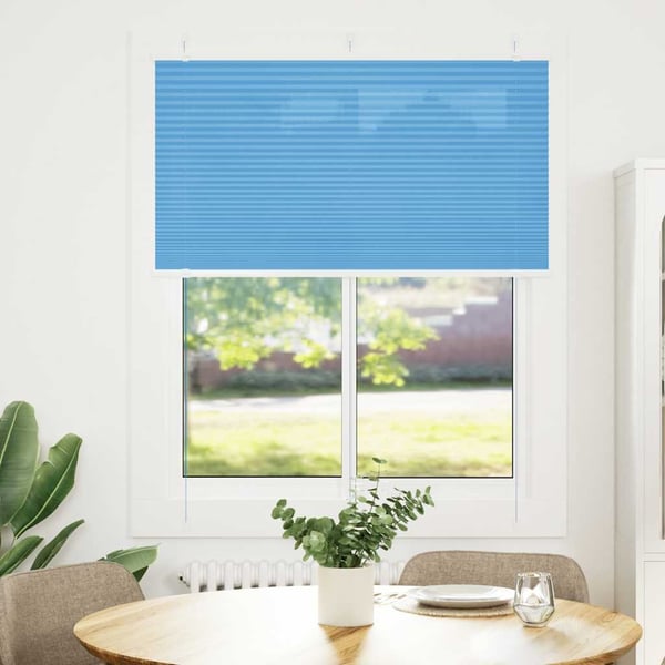 vidaXL Plisségardin Blå 110x150 cm Stoffbredde 109,4 cm Polyester