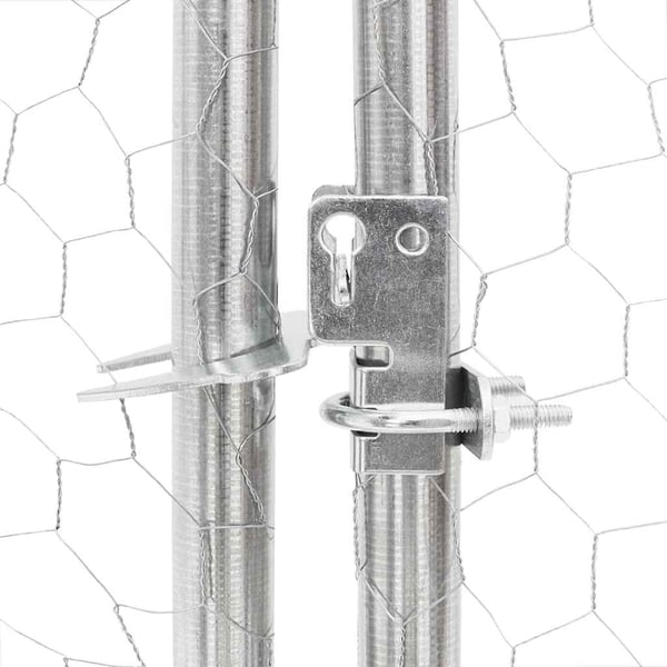 vidaXL Udendørs hundegård med løbegård 6x2x1,5 m Galvaniseret stål