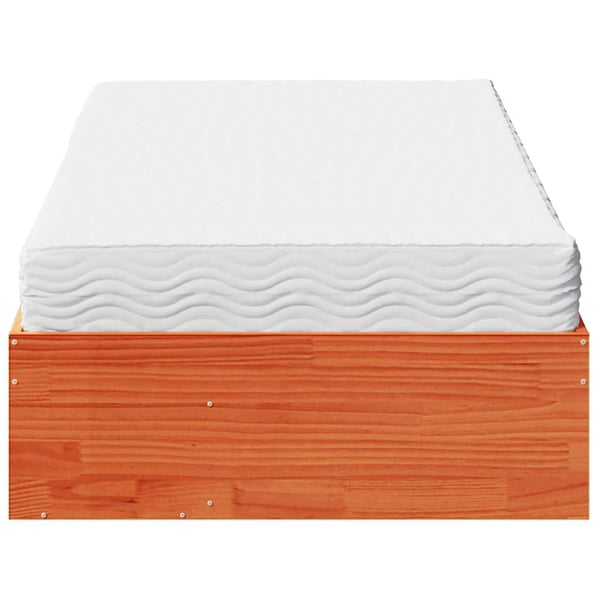 vidaXL daybed med madras 90x190 cm massivt fyrretræ gyldenbrun