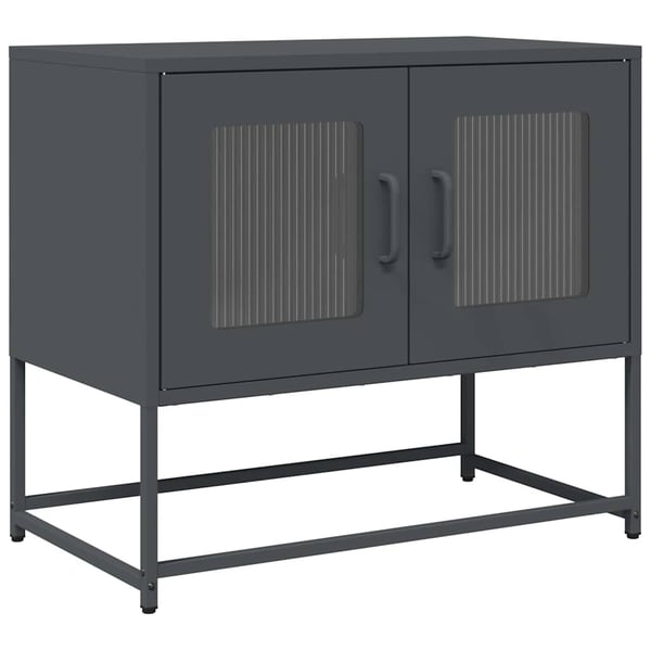 vidaXL TV-bänk antracit 68x39x60,5 cm kallvalsat stål