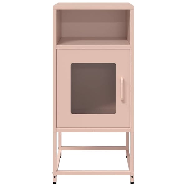 vidaXL Nattskap Rosa 36x39x78 cm Kaldvalset Stål