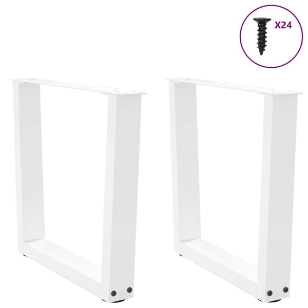 vidaXL Salongbordben V-formet 2 stk hvit 50x(42-43,3) cm stål