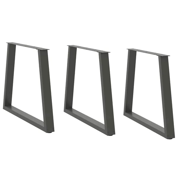 vidaXL Spisebordben V-formet 3 stk antrasitt 70 x (72-73,3) cm stål