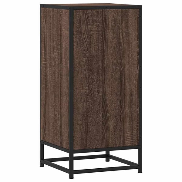 vidaXL skab 35,5x35x76 cm konstrueret træ og metal brun egetræsfarve