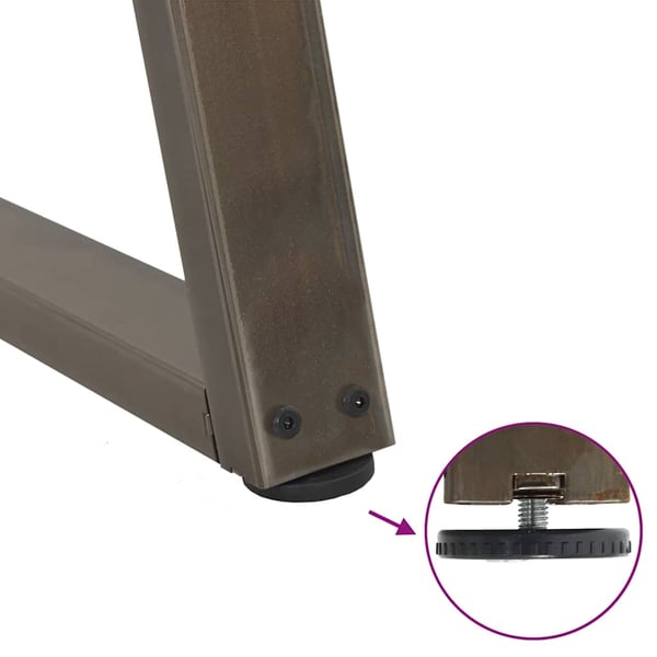 vidaXL Spisebordben V-formet 2 stk naturstål 90 x (72-73,3) cm stål