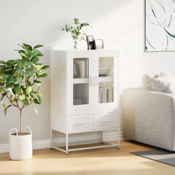 vidaXL skab 68x39x111,5 cm stål hvid