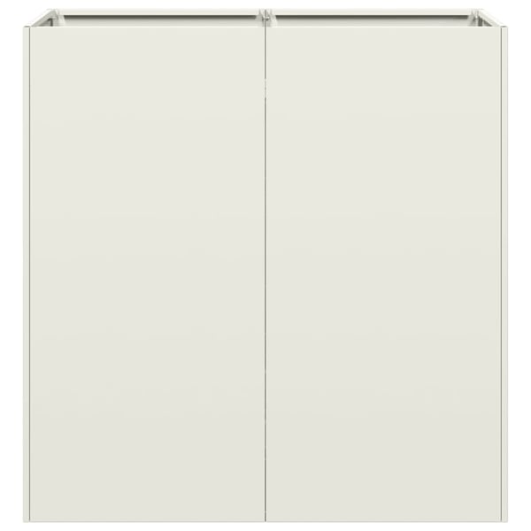 vidaXL Plantekasse hvit 80x40x80 cm kaldvalset stål