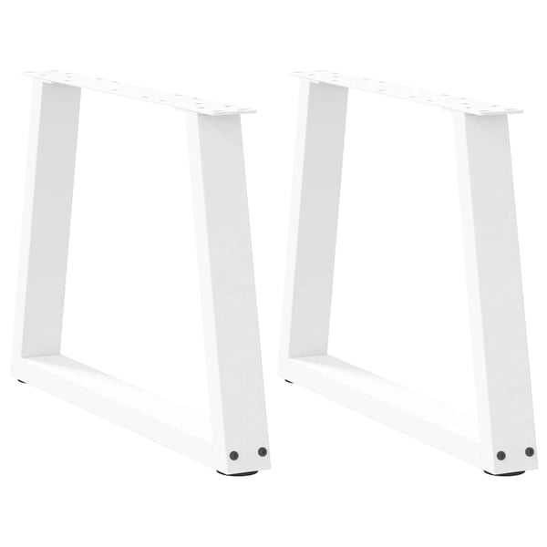 vidaXL Salongbordben V-formet 2 stk hvit 60 x (42-43,3) cm stål