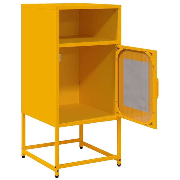 vidaXL sengebord 36x39x78 cm koldvalset stål sennepsgul