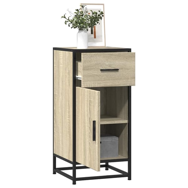 vidaXL Skjenk sonoma eik 35,5x35x76 cm konstruert tre og metall
