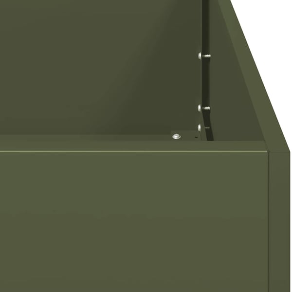 vidaXL Kukkalaatikko oliivinvihreä 200x40x80 cm kylmävalssattu teräs