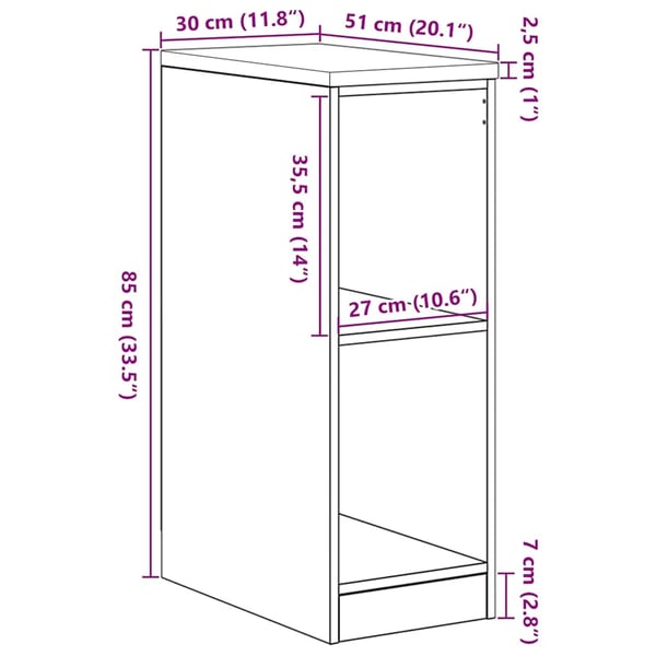 vidaXL Garageopbevaringsskab gammelt træ 30x51x85 cm