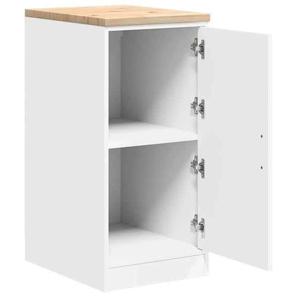 vidaXL Garageopbevaringsskab Hvid 40x51x85 cm Massivt træ Fyrretræ