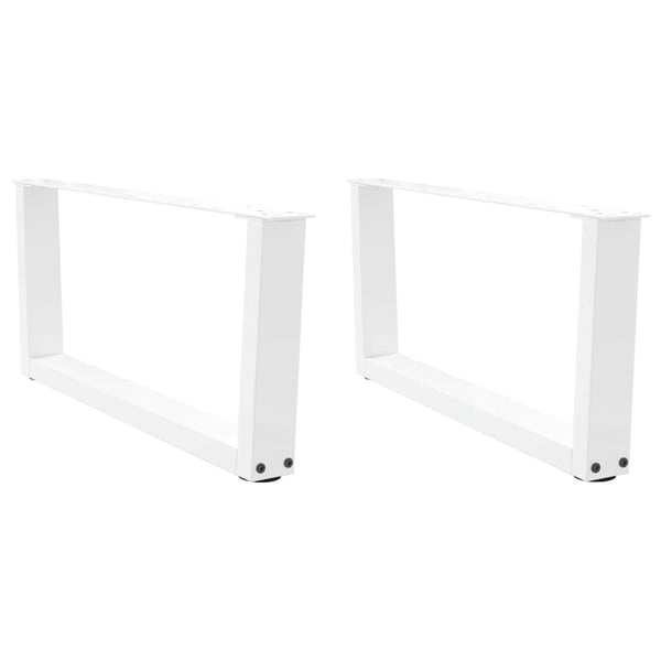 vidaXL Salongbordben V-formet 2 stk hvit 70 x (30-31,3) cm stål