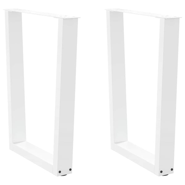 vidaXL Spisebordben V-formet 2 stk hvit 60 x (72-73,3) cm stål