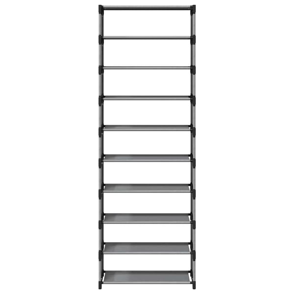vidaXL Skostativ 10-lags grå 54x28x158 cm ikke-vevd stoff