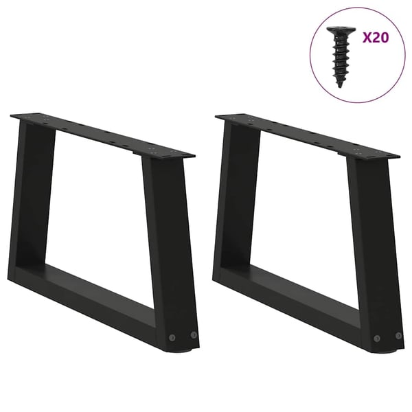 vidaXL sofabordsben V-formet 2 stk. sort 50x(30-31,3) cm stål