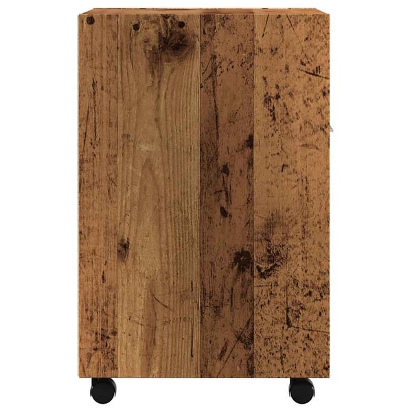 vidaXL Skap med hjul gammelt tre 33x38x60 cm konstruert tre