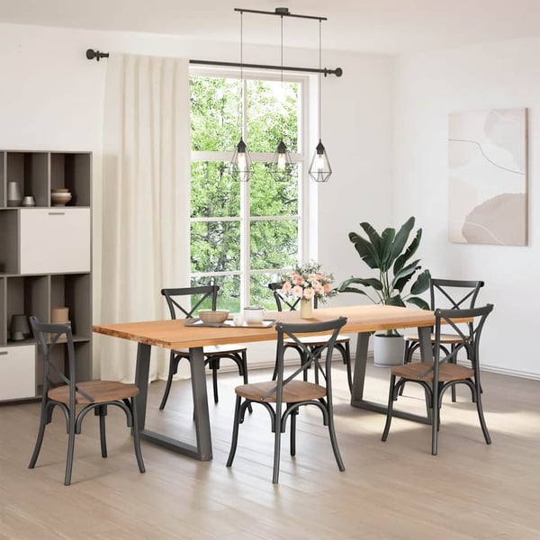 vidaXL Spisebordben V-formet 2 stk antrasitt 70 x (72-73,3) cm stål