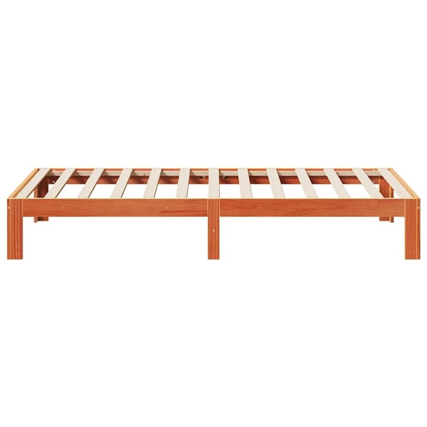 vidaXL Sengeramme uten madrass voksbrun 80x200 cm heltre furu
