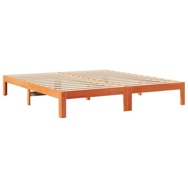 vidaXL Sengeramme uten madrass voksbrun 160x200 cm heltre furu
