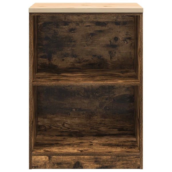 vidaXL Garageopbevaringsskab røget eg 60x51x85 cm massivt træ fyrretræ