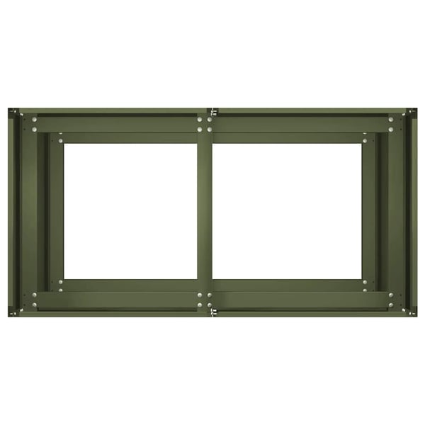 vidaXL Plantekasse olivengrønn 80x40x80 cm kaldvalset stål