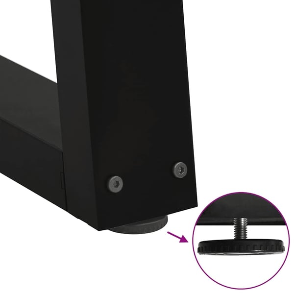 vidaXL spisebordsben V-formet 3 stk. sort 100x(72-73,3) cm stål
