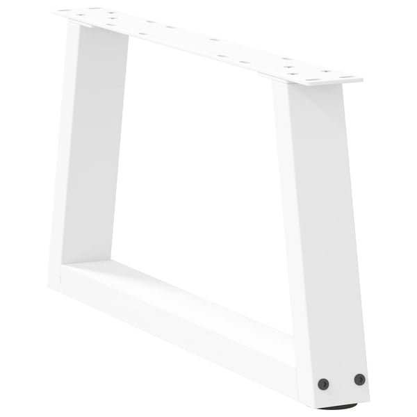 vidaXL Salongbordben V-formet 2 stk hvit 70 x (30-31,3) cm stål