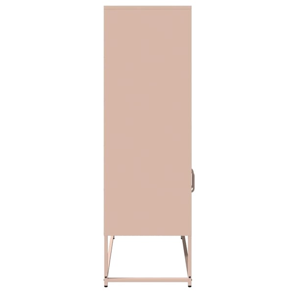 vidaXL højskab 68x39x123 cm stål lyserød