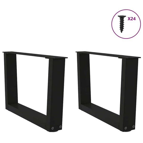 vidaXL Salongbordben V-formet 2 stk svart 50x(30-31,3) cm stål
