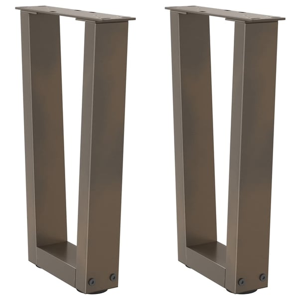 vidaXL Salongbordben V-formet 2 stk naturstål 38 x (42-43,3) cm stål