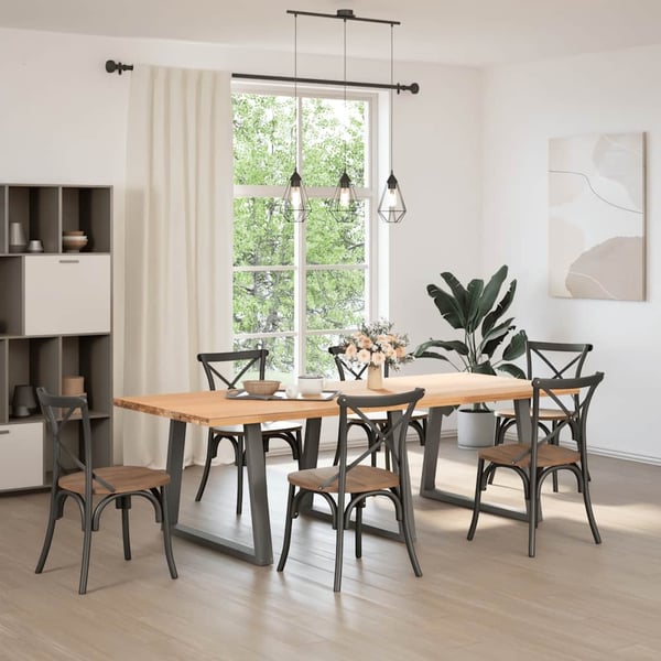 vidaXL Spisebordben V-formet 3 stk antrasitt 90 x (72-73,3) cm stål
