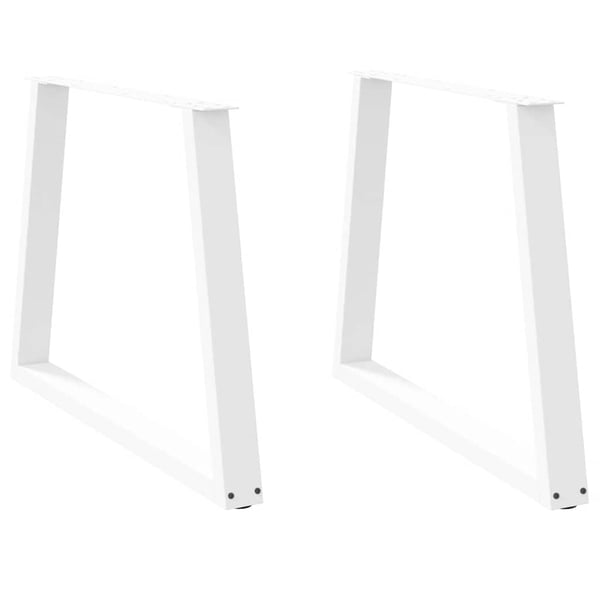 vidaXL Ruokapöydän jalat V-muotoiset 2 kpl valkoinen 90x(72-73,3) cm teräs